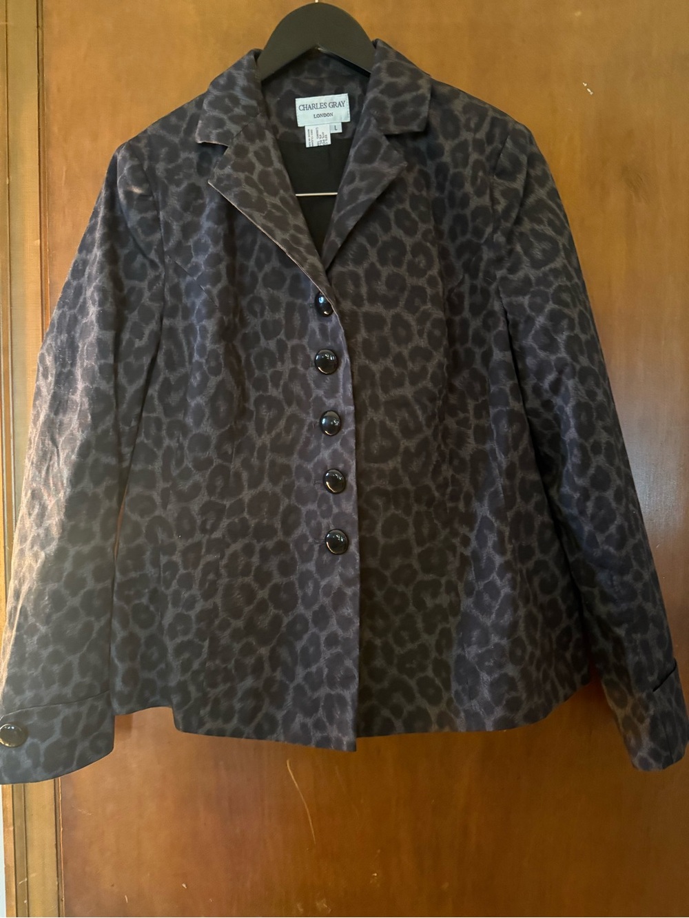 Charles Gray London Women's Dark Leopard-Print Button Blazer